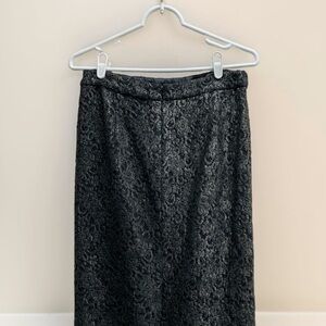 J. Crew Black Lace Overlay Pencil Skirt